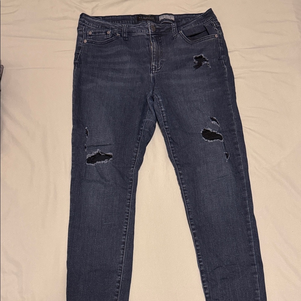 Aeropostale Dark Blue Distressed Skinny Jeans